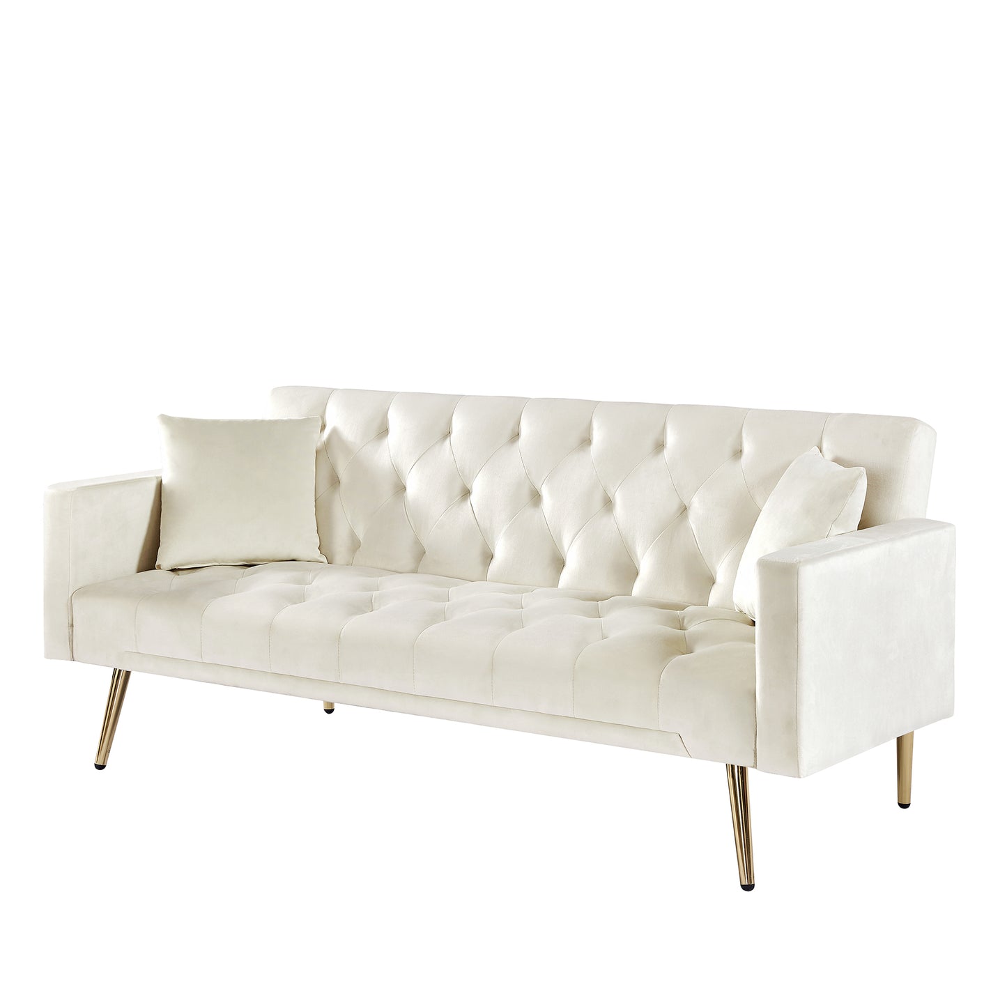 Coney Convertible Folding Futon Sofa Bed - Cream White