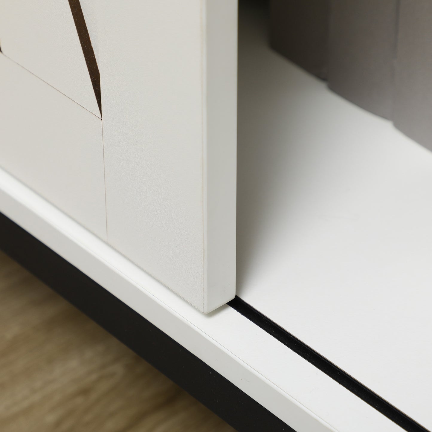 Belle Farmhouse Sideboard Buffet Cabinet - Brown+White