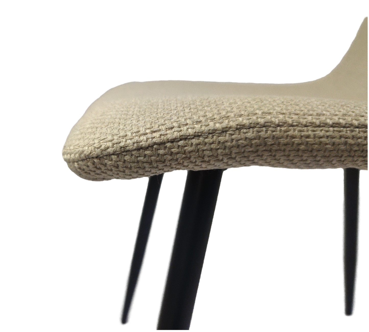 Ona Suedette Dining Chairs with Black Metal Leg (Set of 2) - Beige