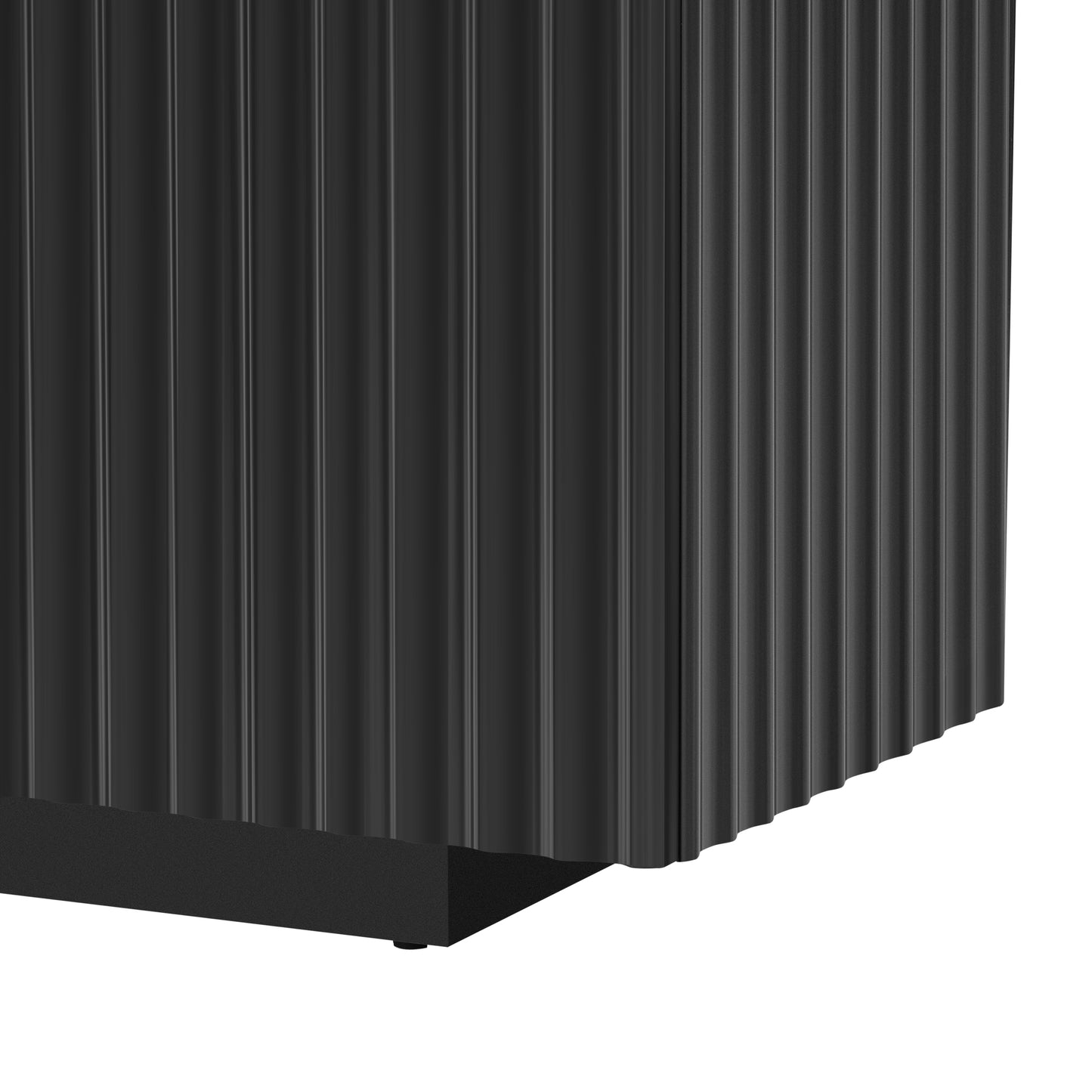 Lyons 4 Wavy Doors Ample Storage Space Sideboar - Black