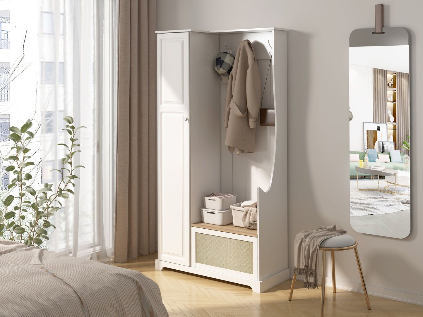 Tero 1 Door Closet - White