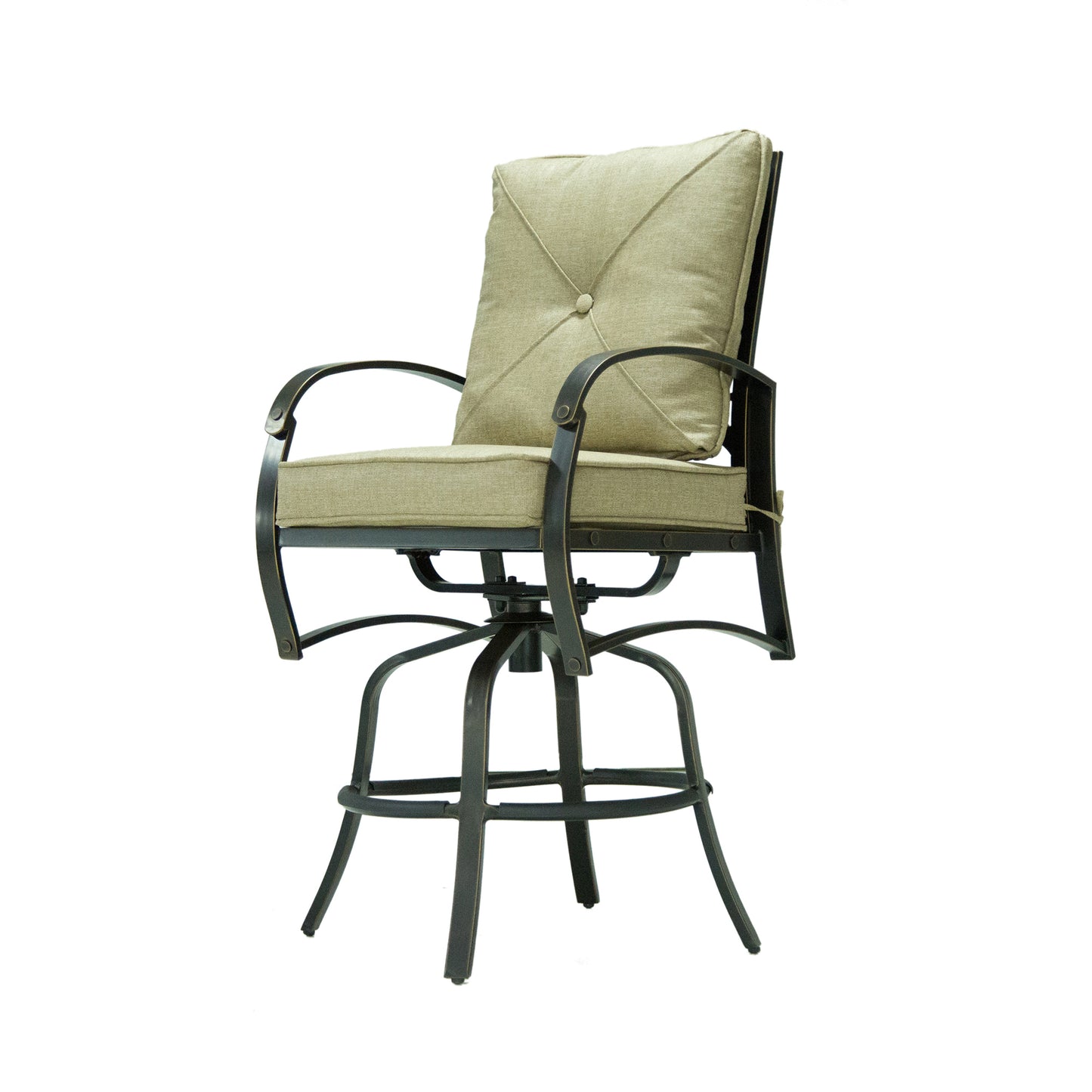 Rayna Outdoor Bar Stool (Set of 2) - Antique Bronze