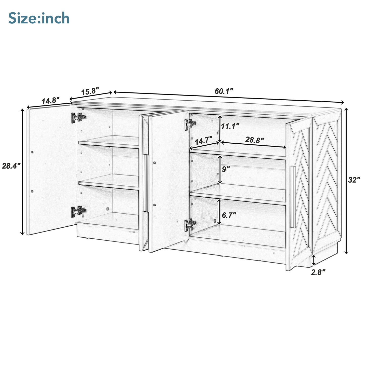 Bara Sideboard Buffet - Black