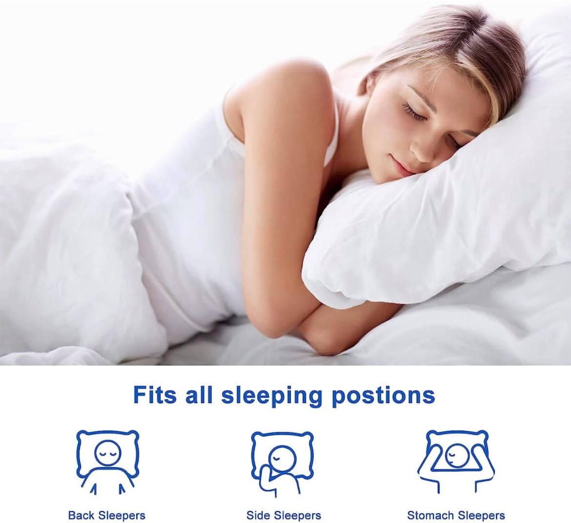 GGW Queen Size Bed Pillows - Set of 2 Medium Density