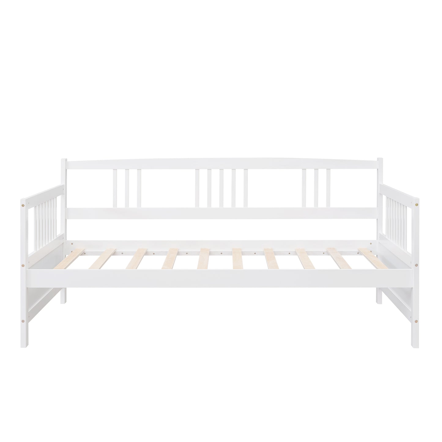 Lex Twin Size Wooden Daybed with Twin Size Trundle - White