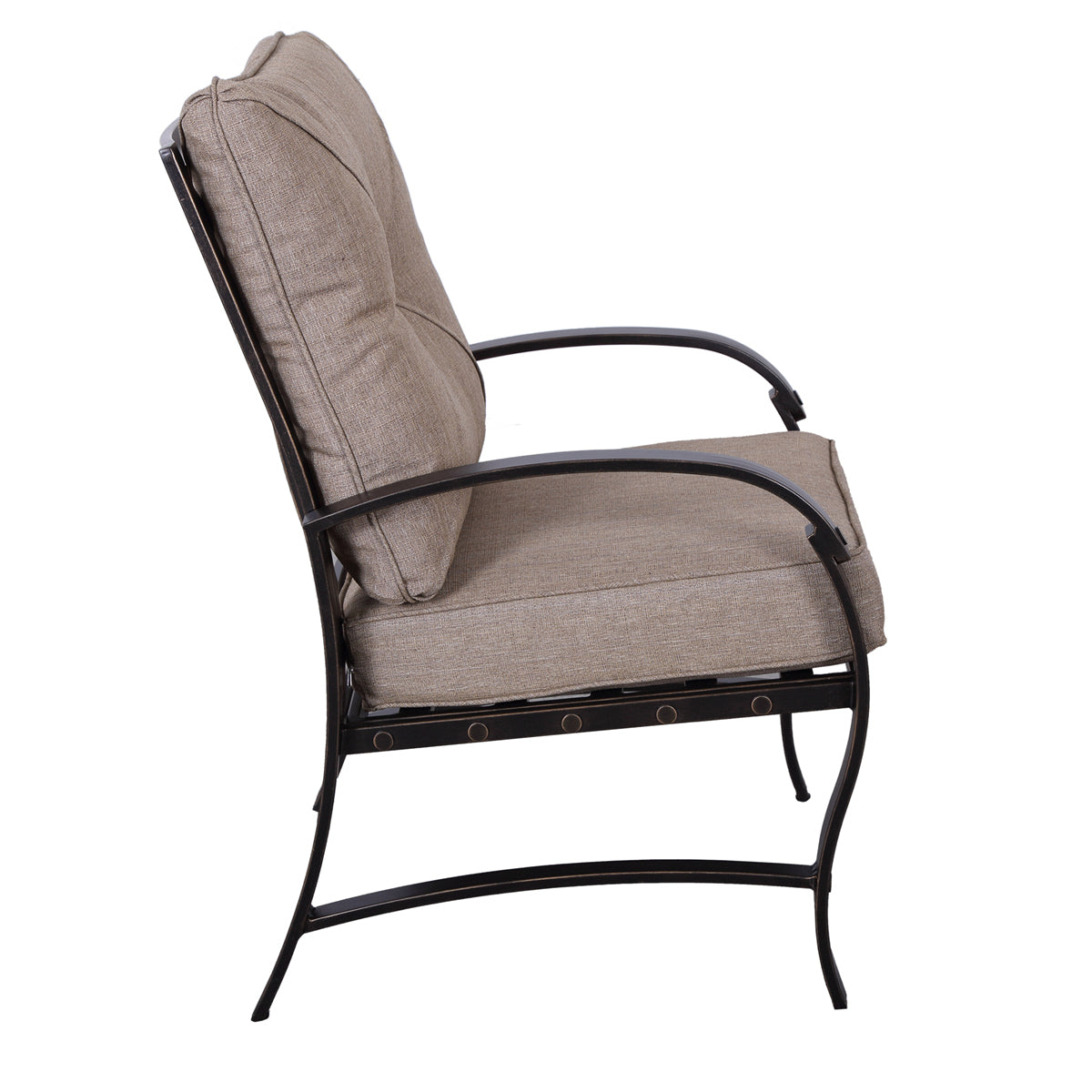 Fasto Outdoor Dining Chair With Cushion (Set of 2) - Antique Bronze