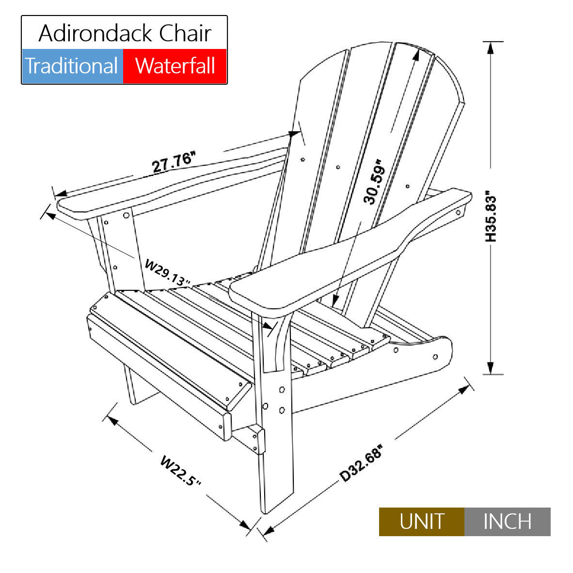 Corey Outdoor Patio Adirondack Chair (Set of 2) - Brown
