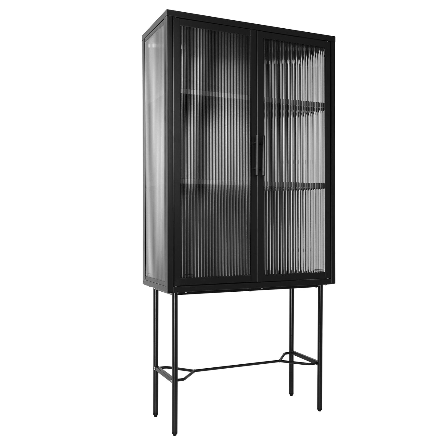 Renoe Tampered Glass Doors Cabinet - Black