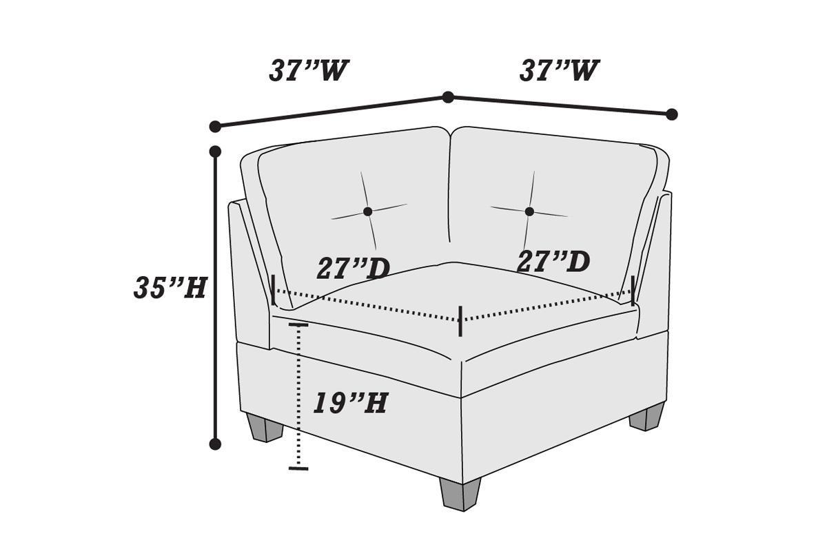 Khal Camel Chenille Fabric Modular Sectional 9pc Set 3x Corner Wedge 4x Armless Chairs and 2x Ottomans