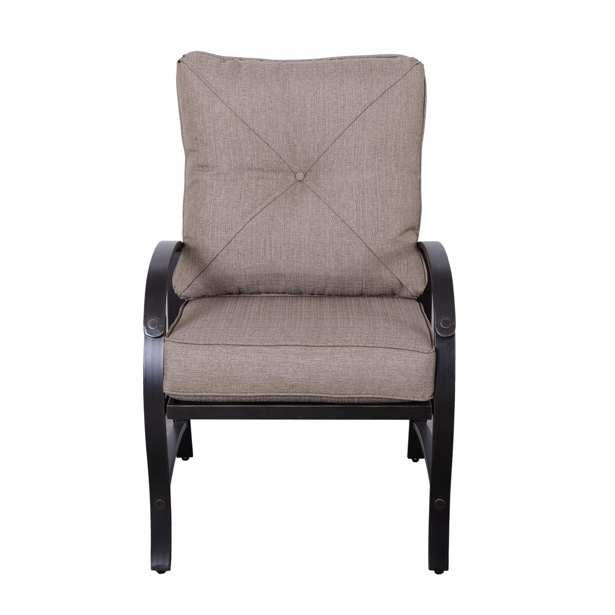 Fasto Outdoor Dining Chair With Cushion (Set of 2) - Antique Bronze