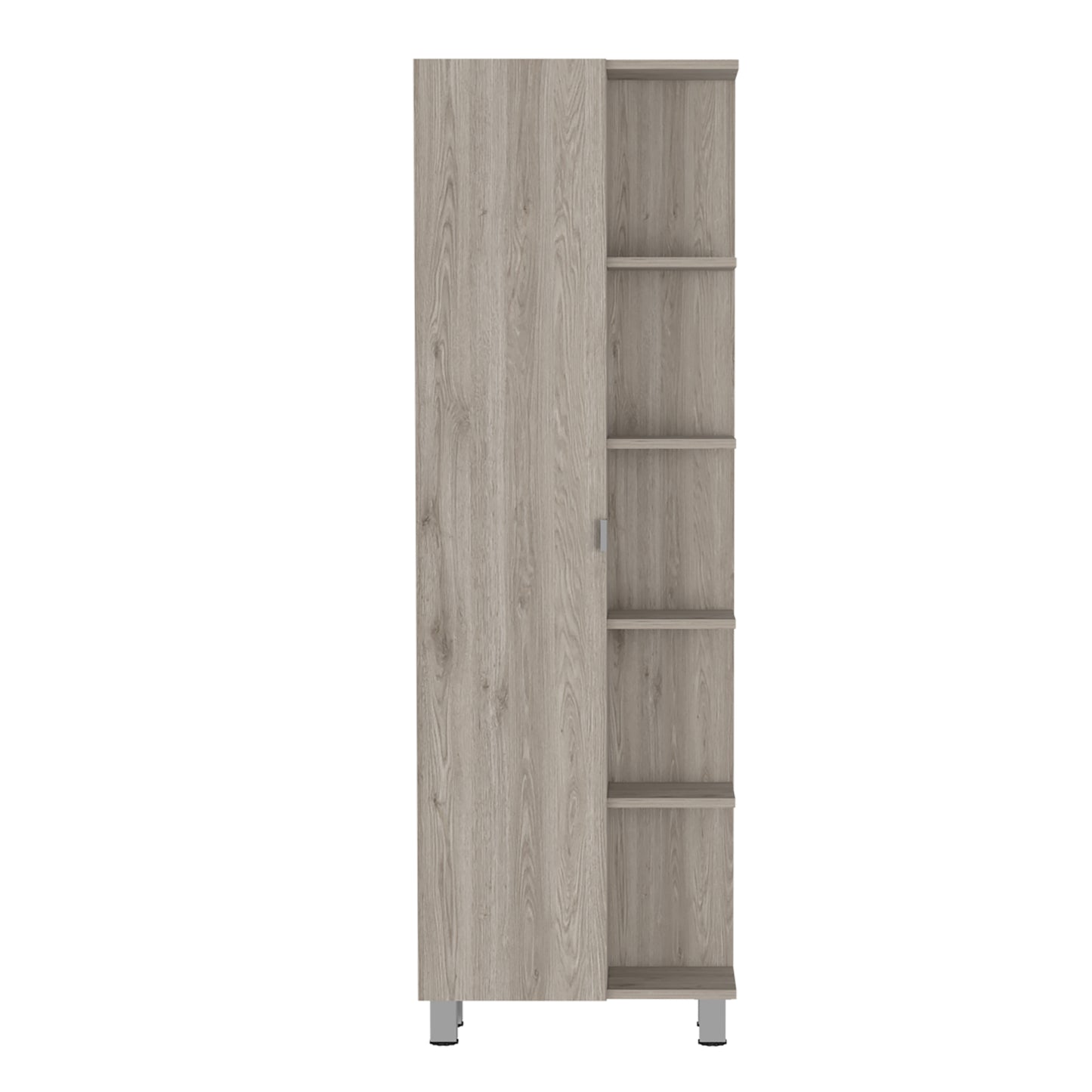 Portland 5-Shelf Linen Cabinet - Light Grey