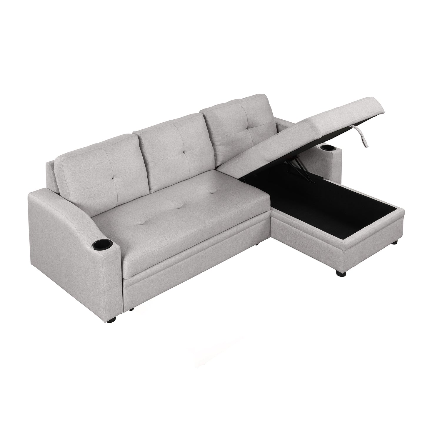 Oris Padded Pull Out Sofa Bed - Gray