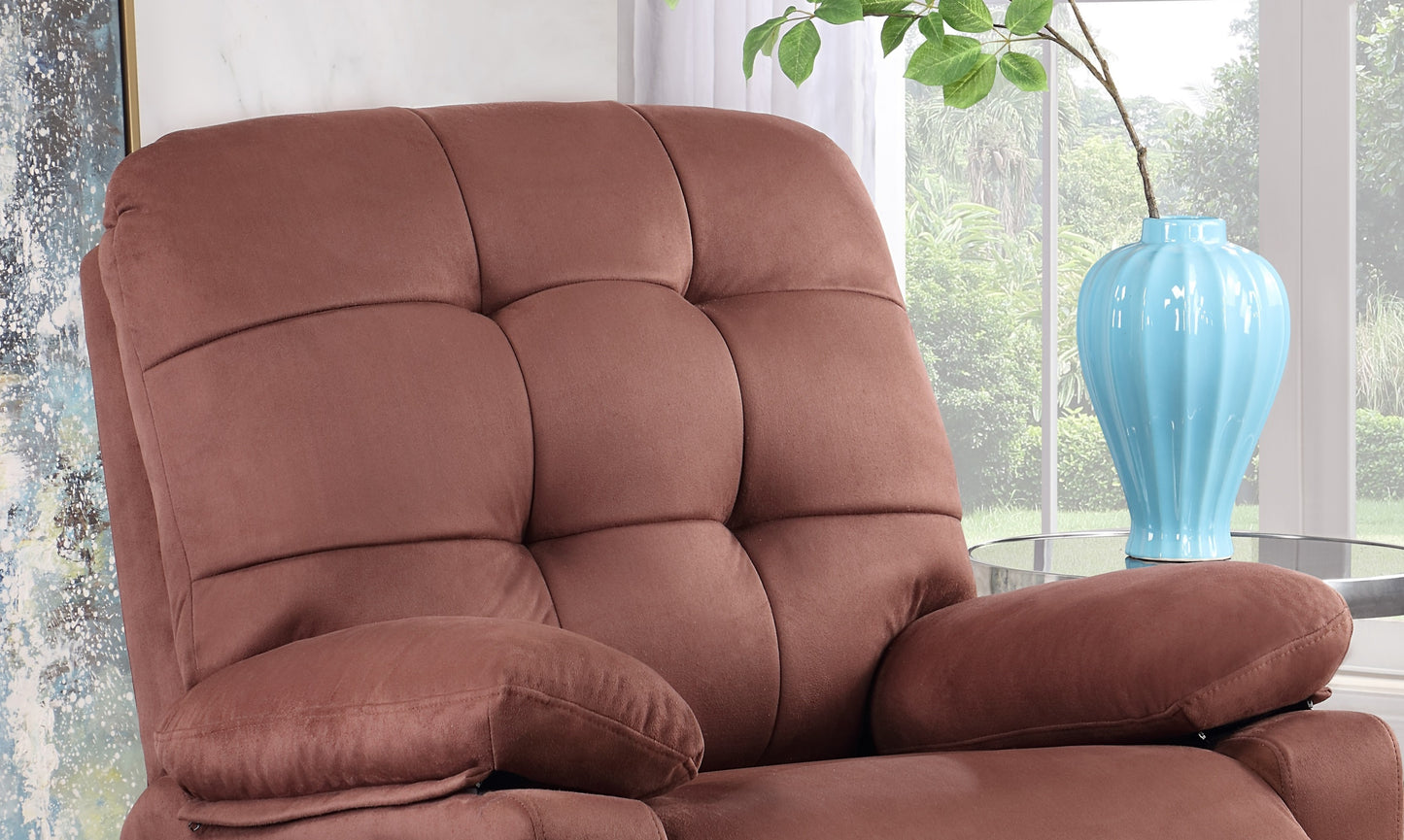 Debi Plush Microfiber Motion Recliner Chair - Chocolate
