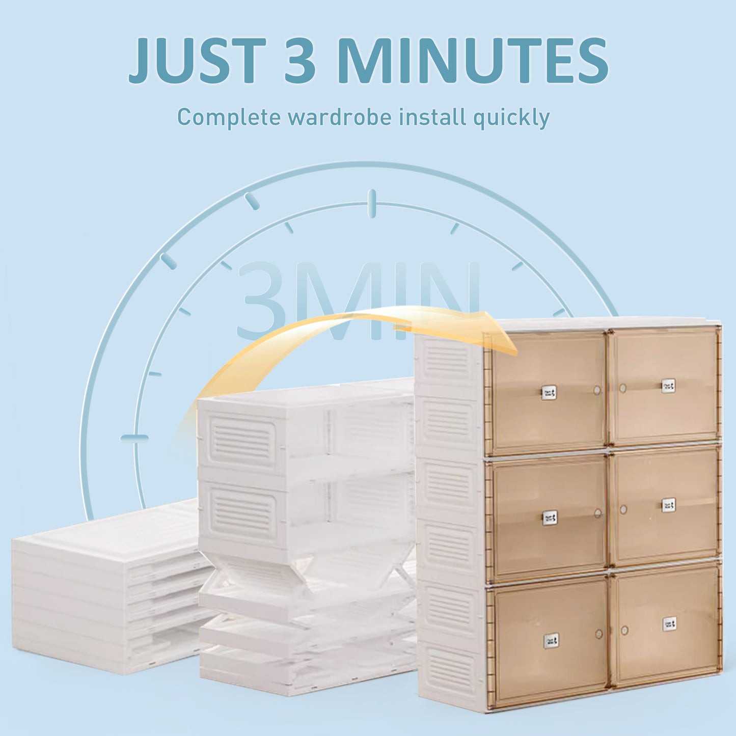 Unite II Shoe Box for Closet cabinet - Brown+White