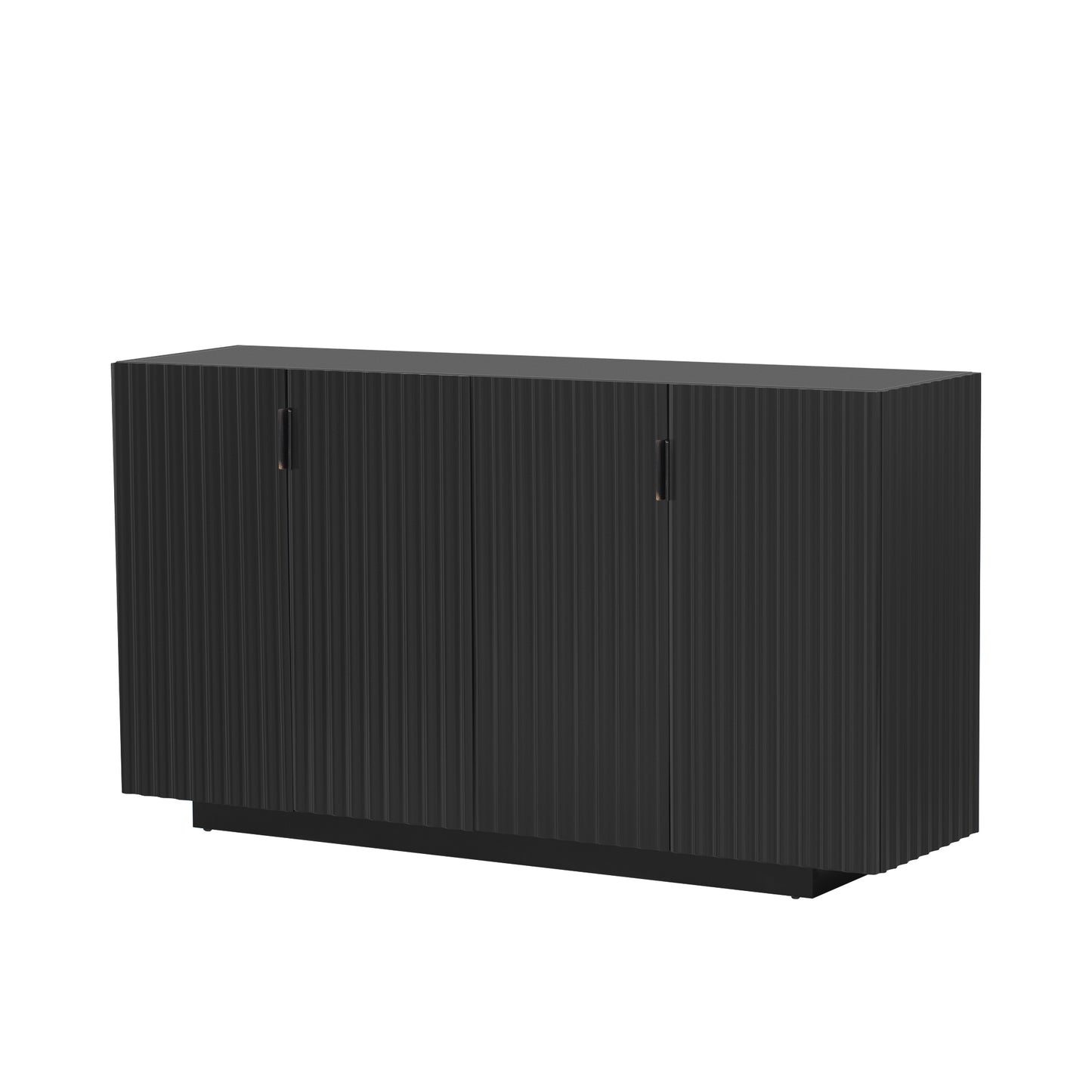 Lyons 4 Wavy Doors Ample Storage Space Sideboar - Black
