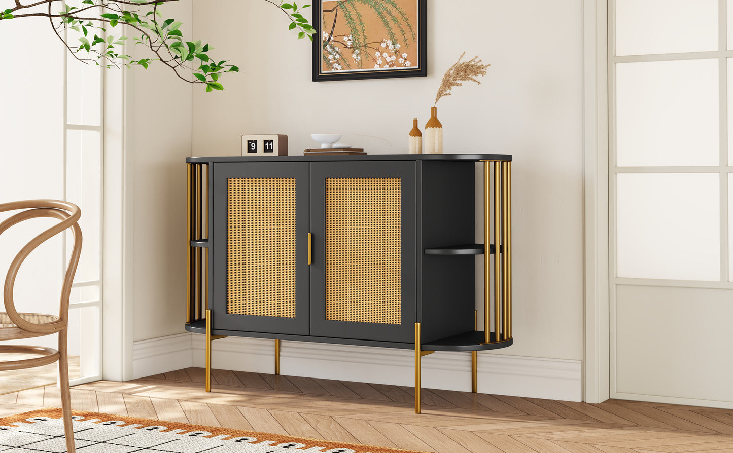 Amari 2- Rattan Door - Black