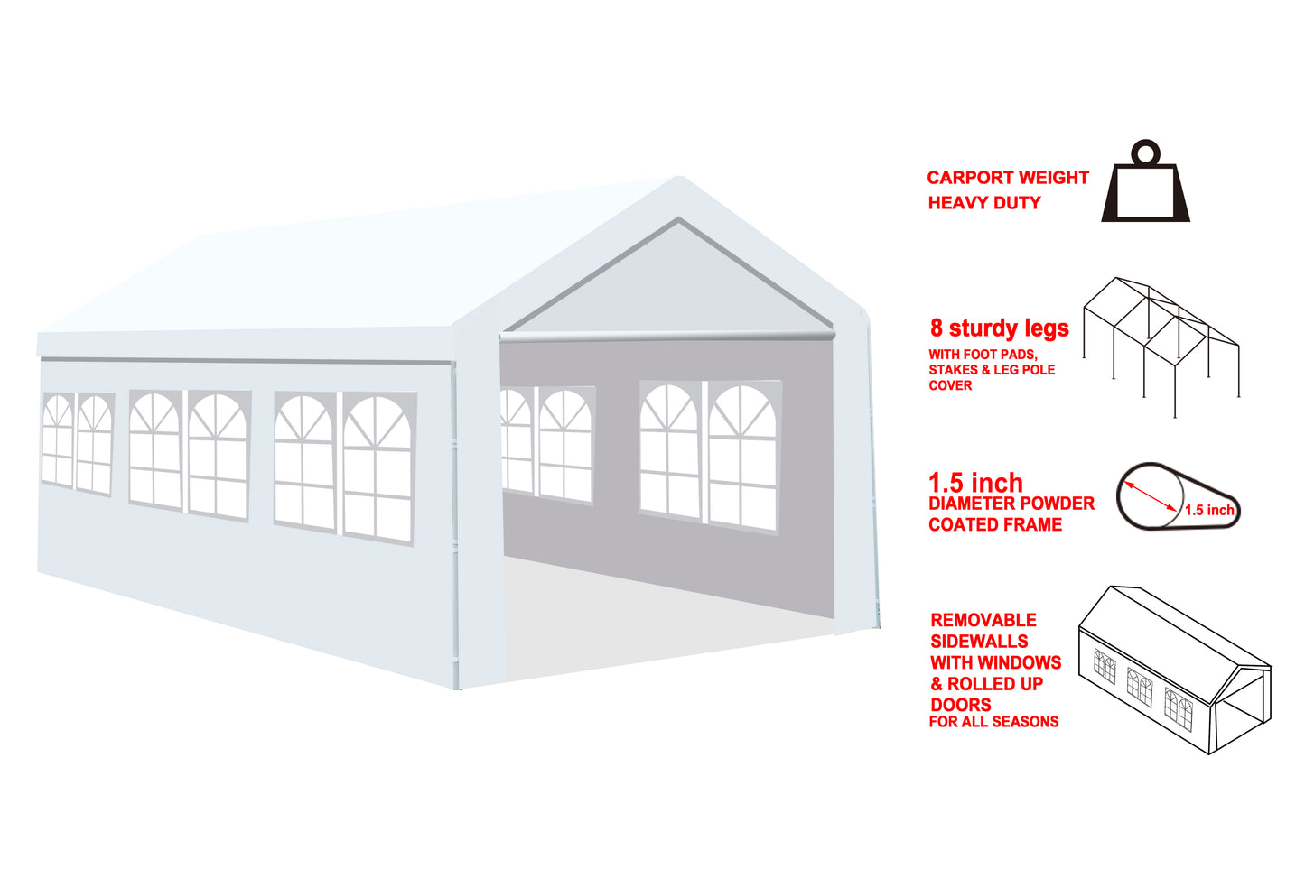 Moser 10'x20' Party Tent and Carport - White