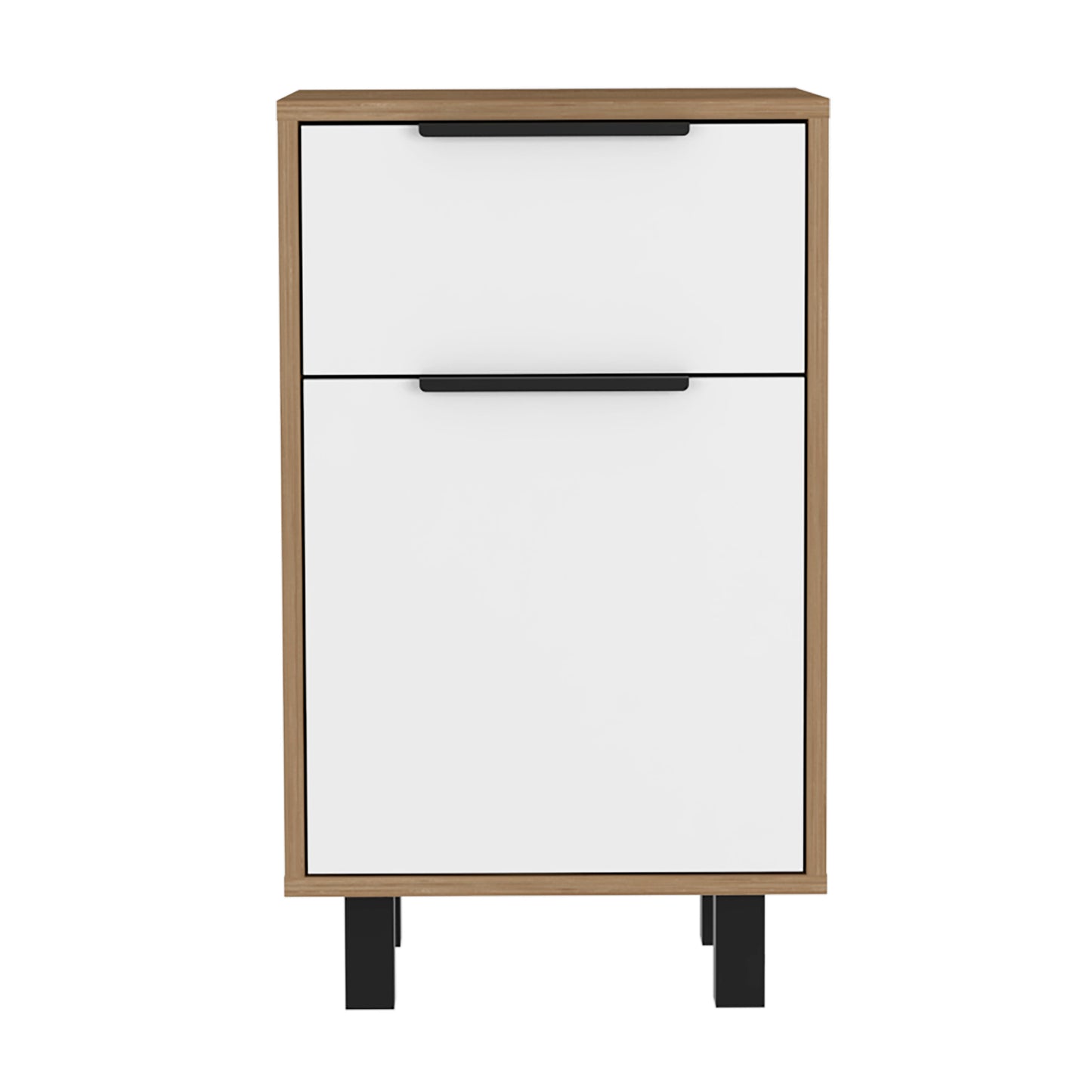 Kaia Z Nightstand One Drawe One Cabinet - Pine/White
