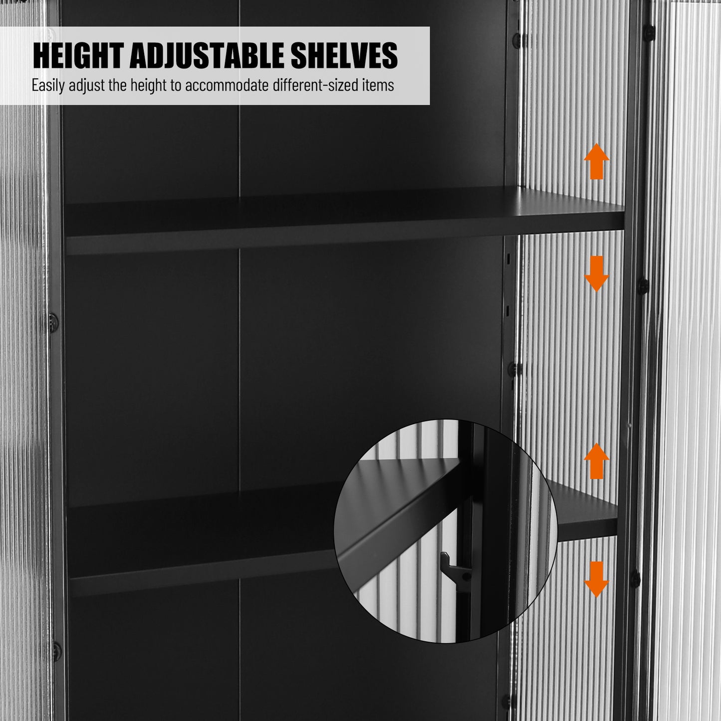Renoe Tampered Glass Doors Cabinet - Black
