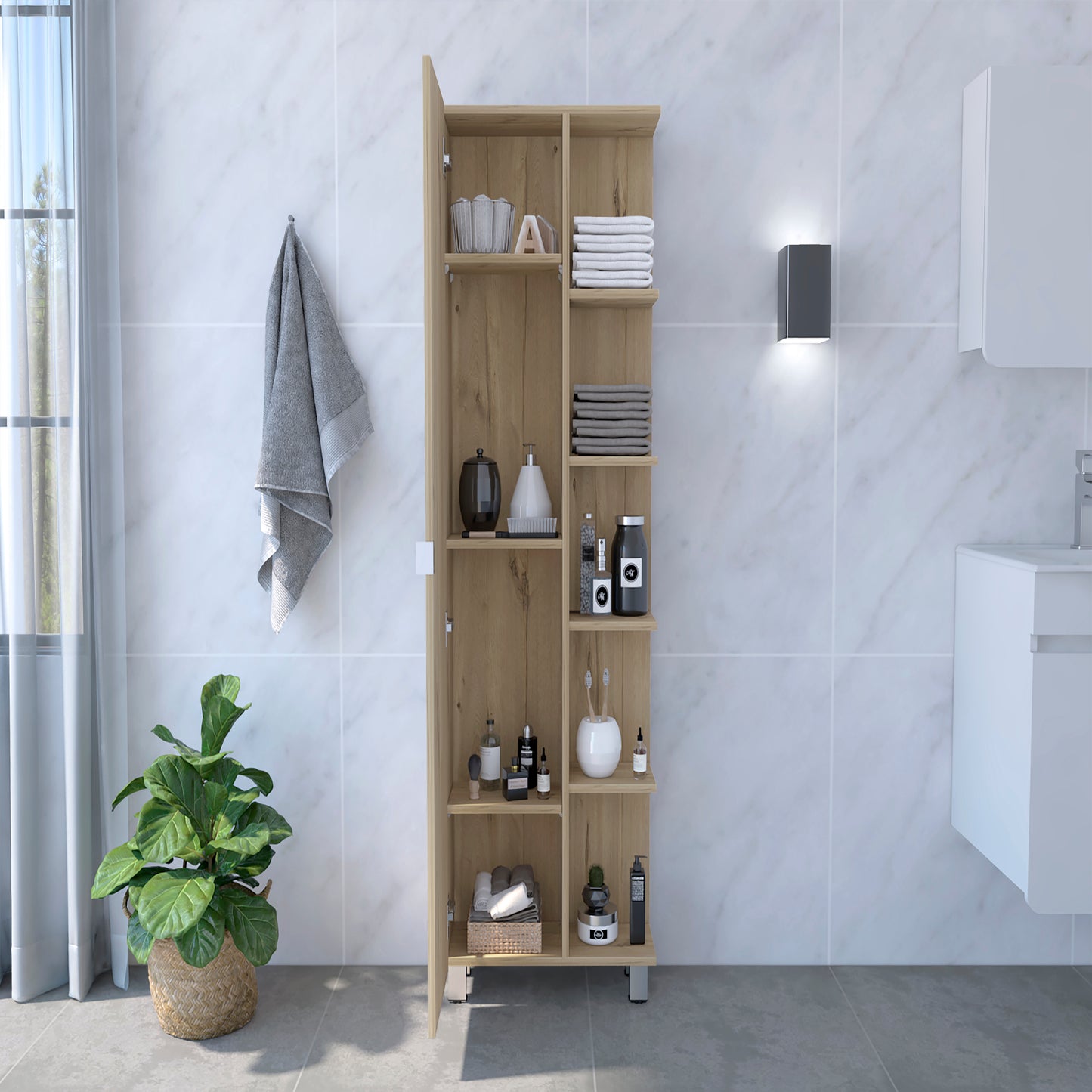 Cio Single Door Cabinet - Light Oak
