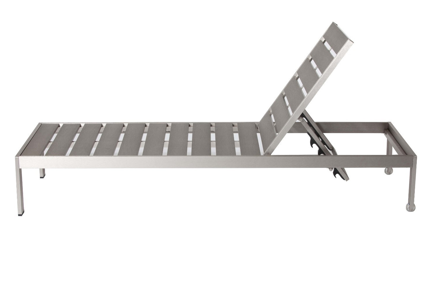 Odelia Anodized Aluminum Wheeled Lounger - Gray