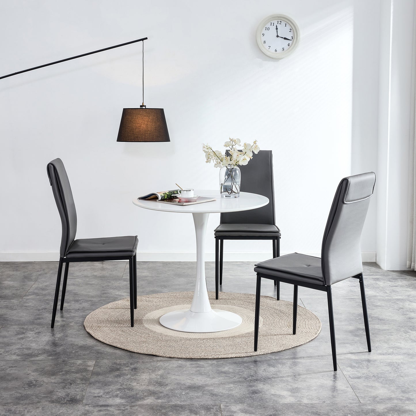 Wester Dining Chairs with Metal Leg (Set of 4) - Gray