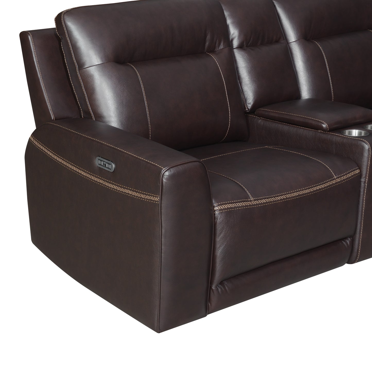 Anthony Dual Power Leather Sectional Sofa