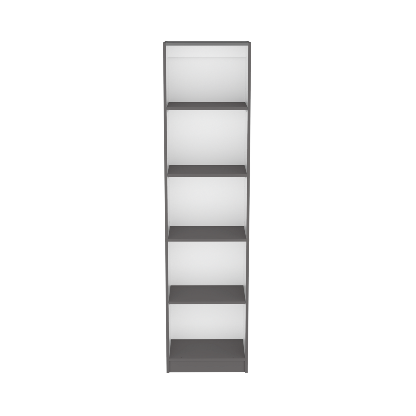Kris Bookcase with 5-Tier Shelves - Gray