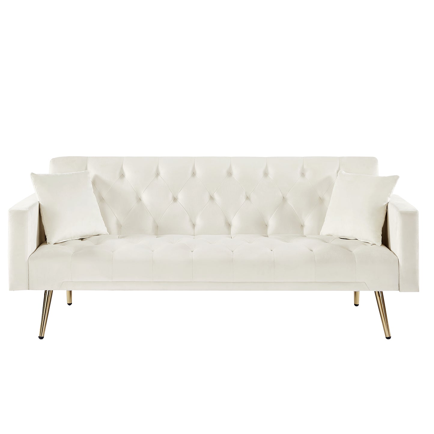 Coney Convertible Folding Futon Sofa Bed - Cream White