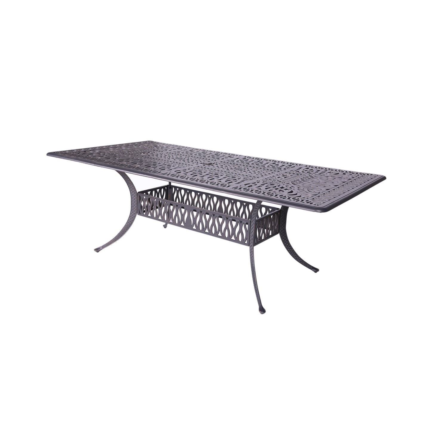 Otero 7 Pc 84.25" Aluminum Rectangular Dining Set with Cushions - Navy Blue
