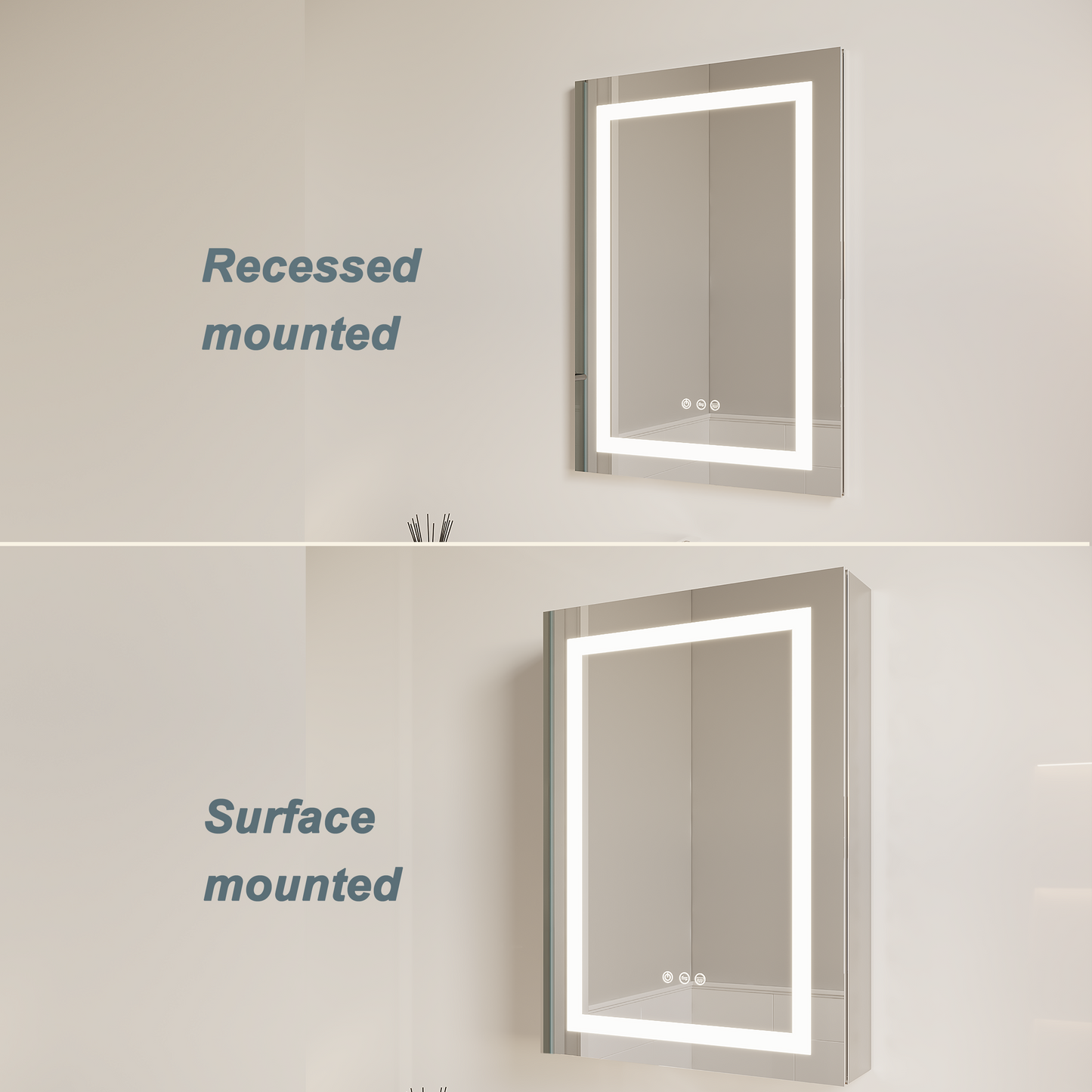 Illuminate Max Medicine Cabinet with LED Mirror, Anti-Fog-Waterproof