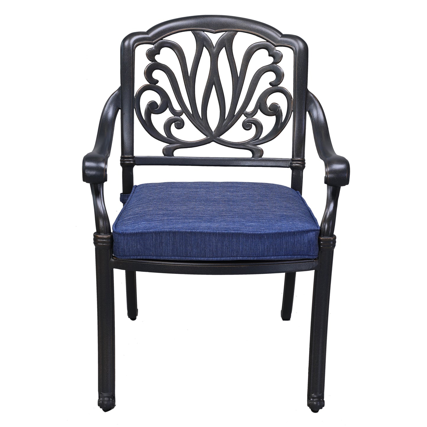 Savanna Patio Outdoor Aluminum Dining Armchair (Set of 2) - Navy Blue