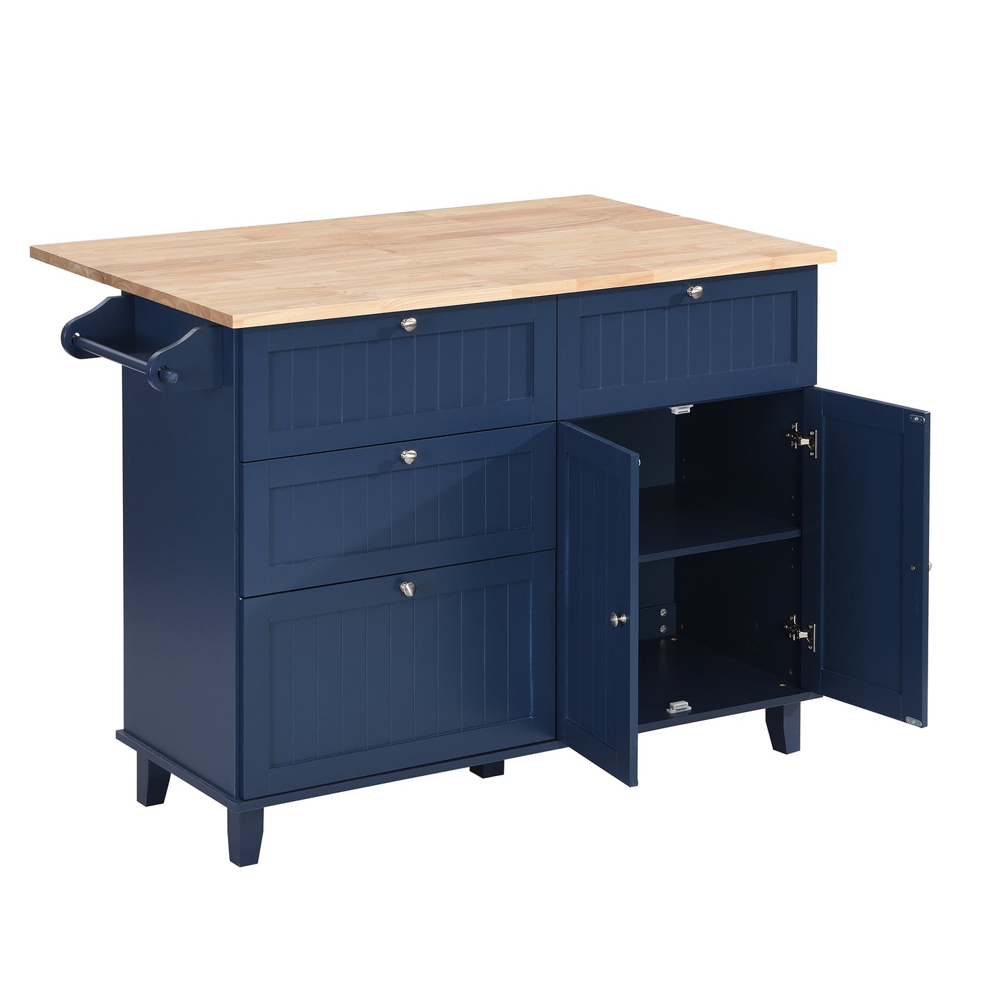 TOPMAX Kitchen Island Set with 2 Seatings - Blue