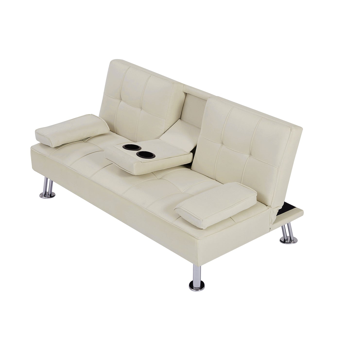 Devo PU Convertible Sofa Bed - Beige