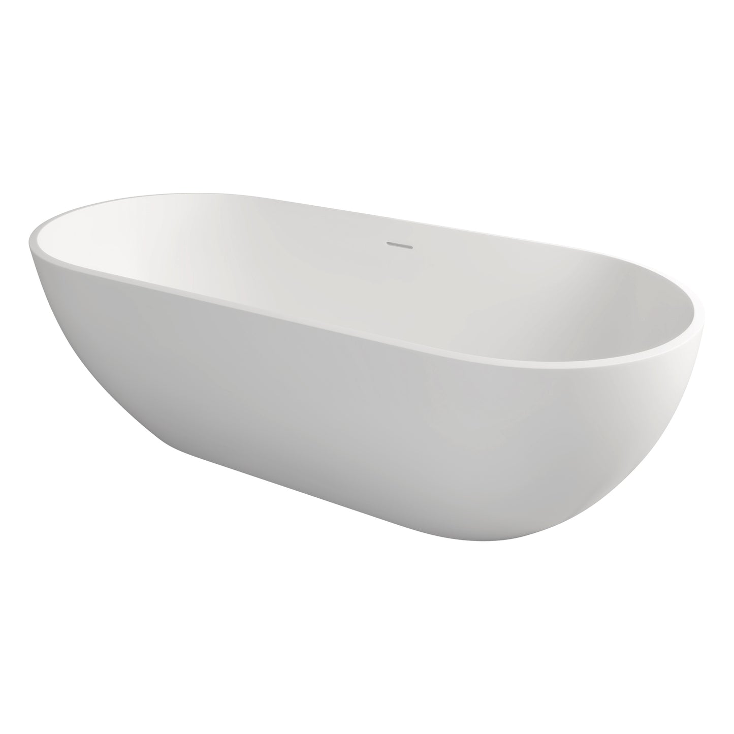 Gina 69" Solid Surface Freestanding Soaking Bathtub - Matte White