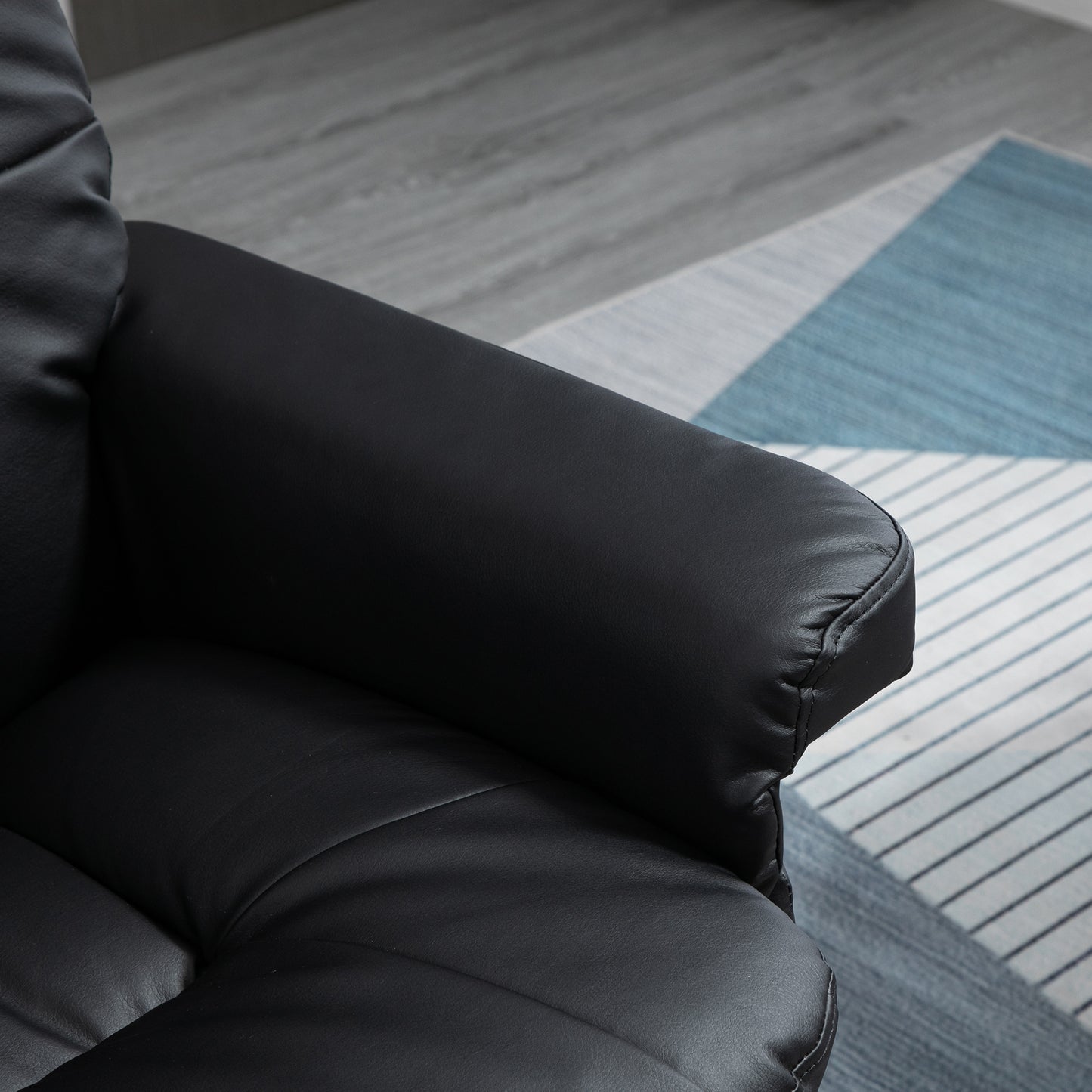 Morgan 360° Swivel Recliner Chair with Ottoman - Black