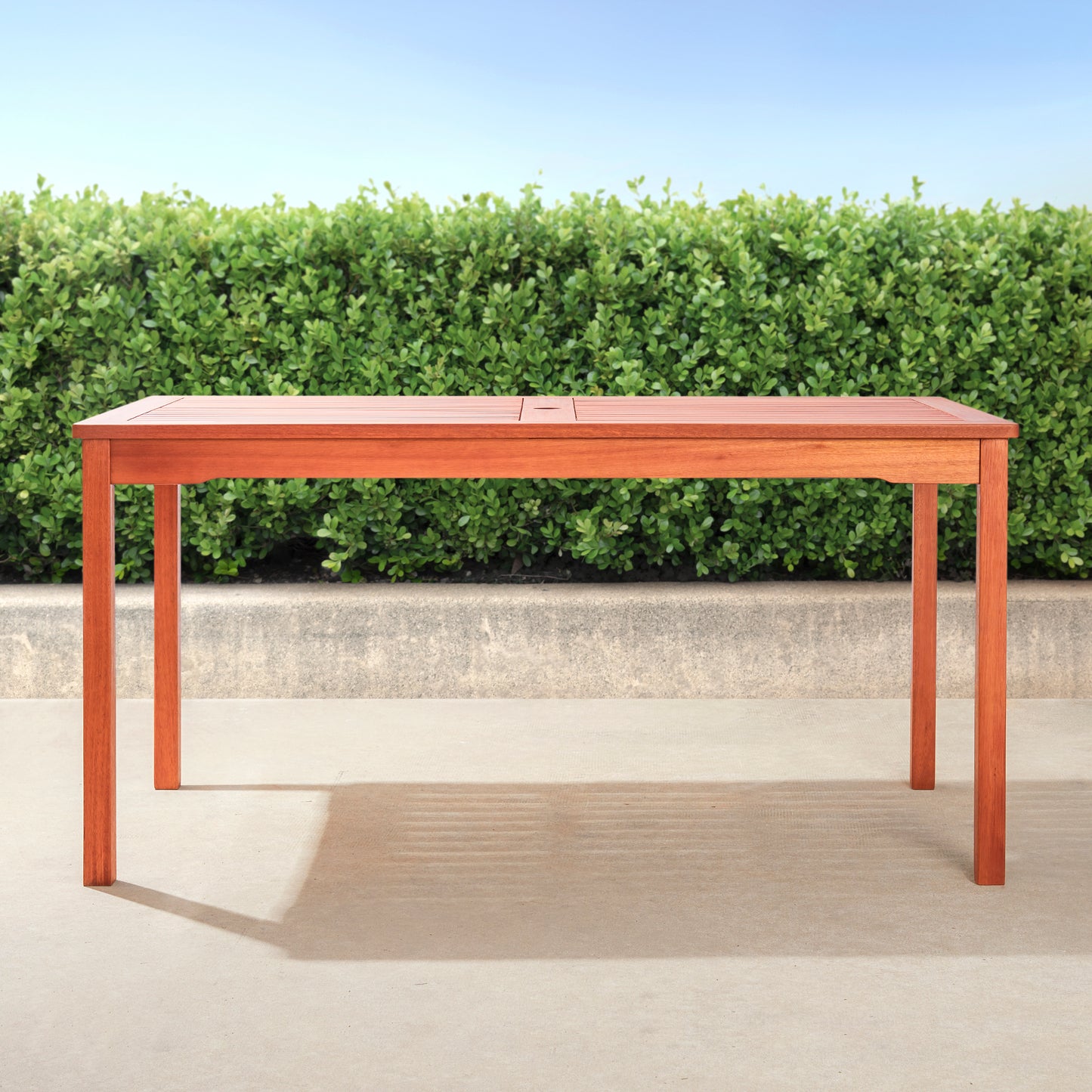 Alyssa Rectangular Coastal Wood Patio Dining Table - Natural