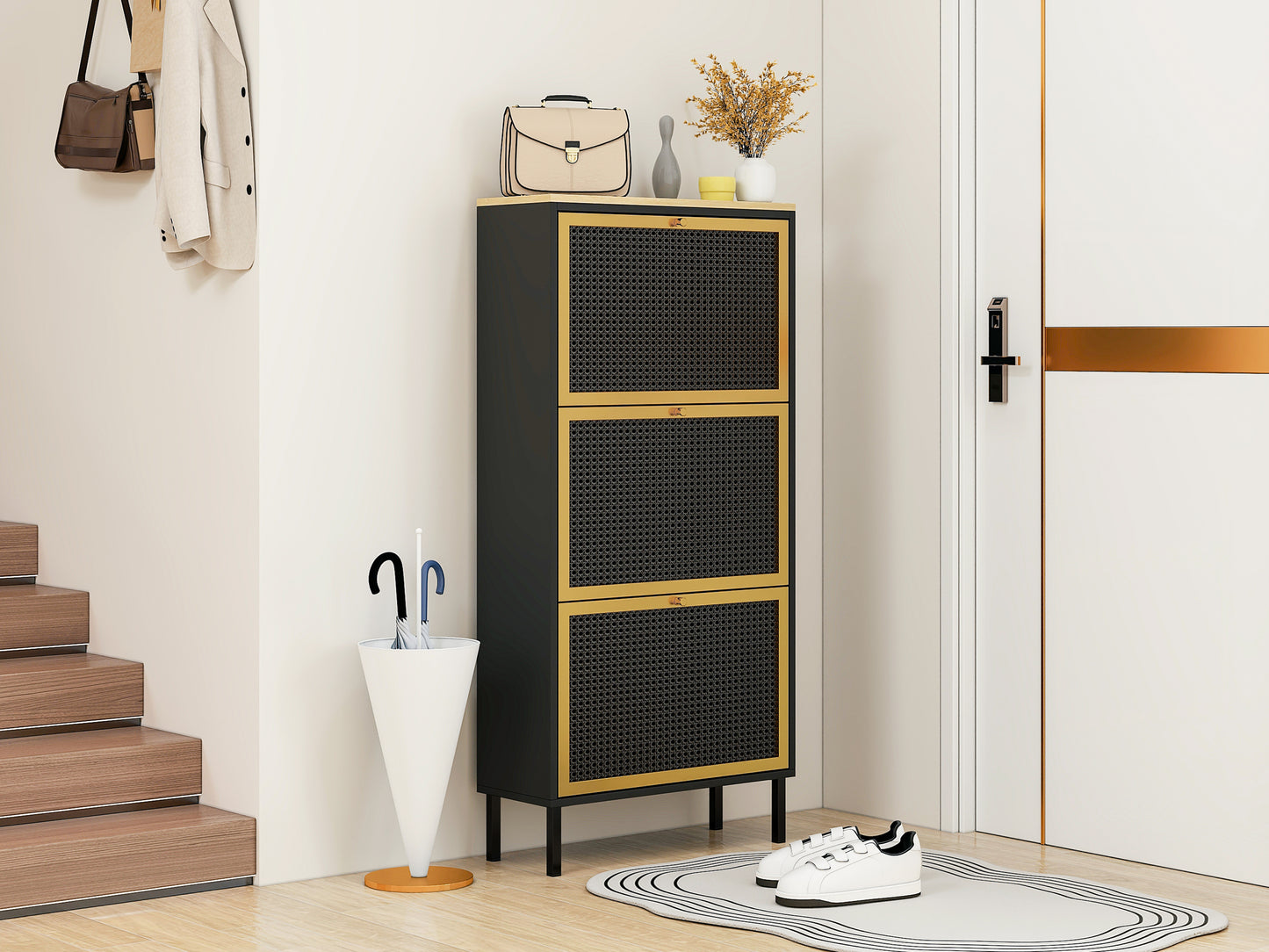 Razo Metal Door Shoe Rack - Black