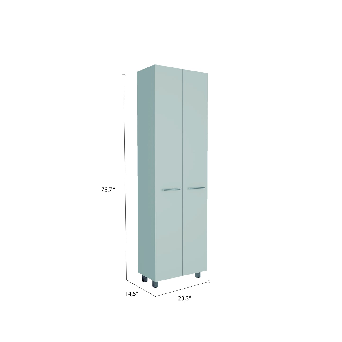 Nalani Rectangle Pantry Cabinet - White