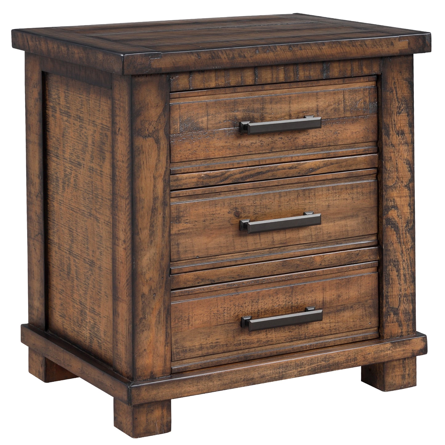 Naya Rustic Solid Wood Framhouse Nightstand - Natural