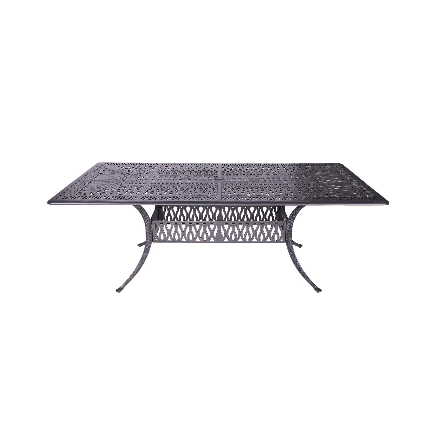 Otero 7 Pc 84.25" Aluminum Rectangular Dining Set with Cushions - Navy Blue