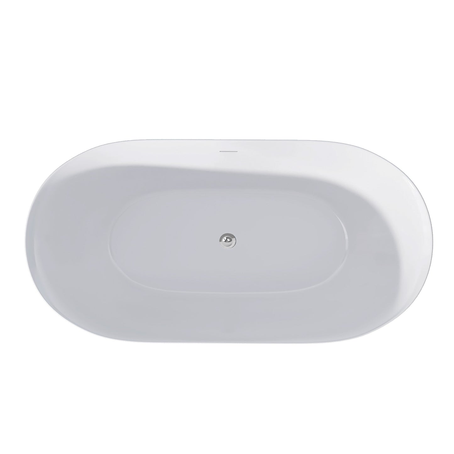 Nuvo 59" Acrylic Free Standing Oval Shape Soaking Tub - Matte Black+White