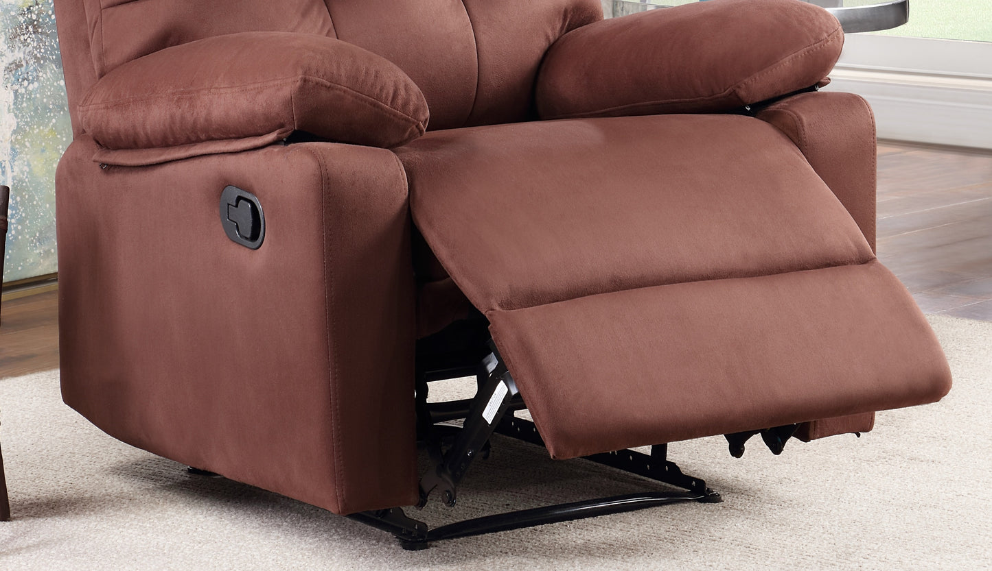 Debi Plush Microfiber Motion Recliner Chair - Chocolate