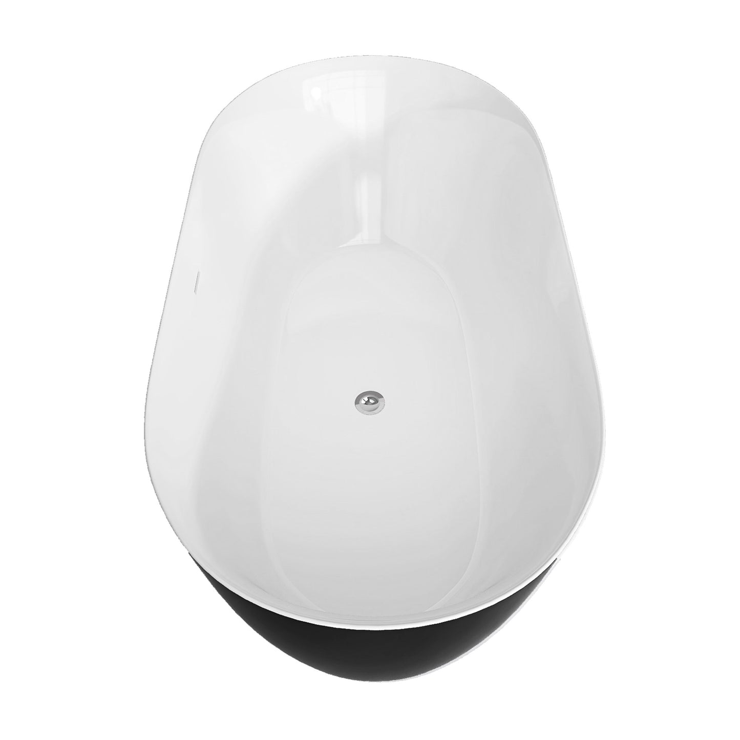 Nuvo 59" Acrylic Free Standing Oval Shape Soaking Tub - Matte Black+White