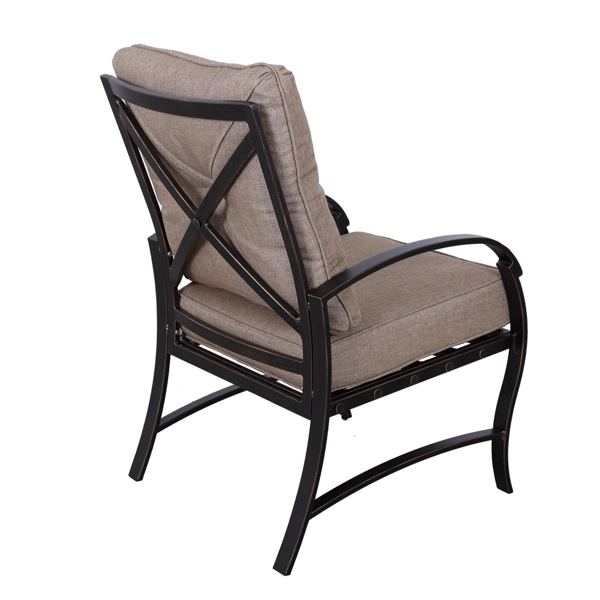 Fasto Outdoor Dining Chair With Cushion (Set of 2) - Antique Bronze