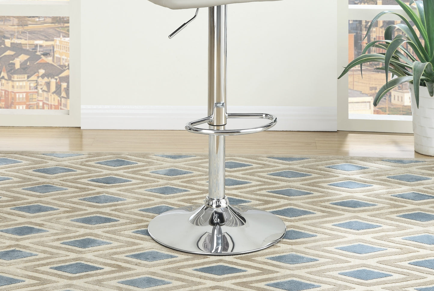 Enox Adjustable Heigh Bar Stool - White Set of 2
