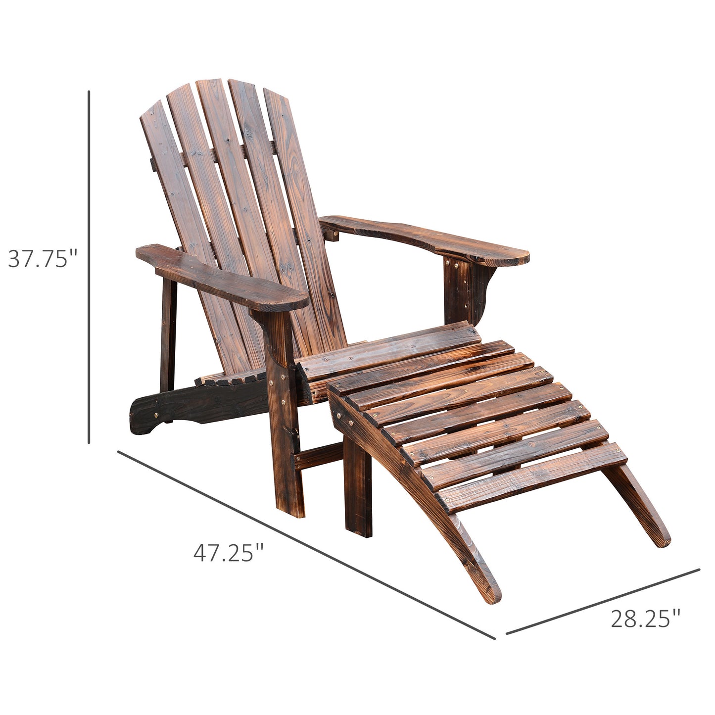 Myrick Outdoor Wooden Adirondack Chair - Natural