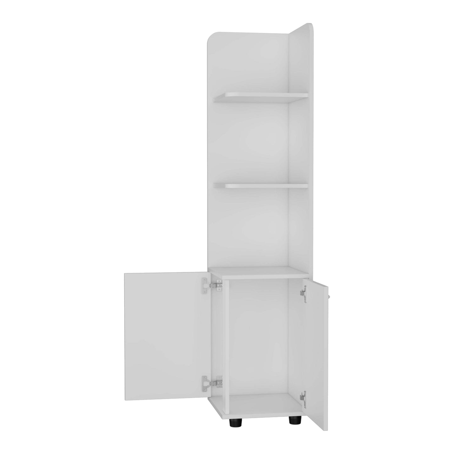 Klay 2-Door 4-Shelf Tall Storage Cabinet - White