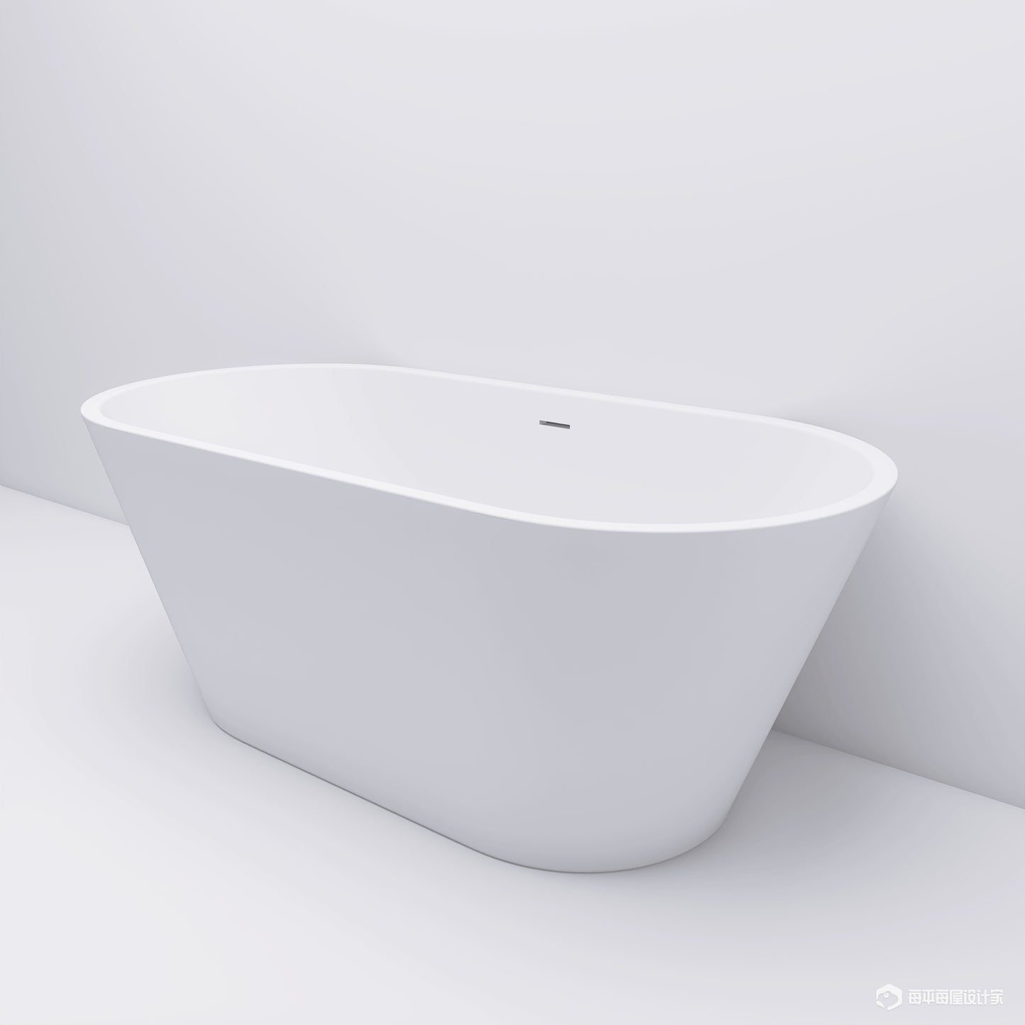 Elo 67" Acrylic Freestanding Soaking Bathtub - Gloss White