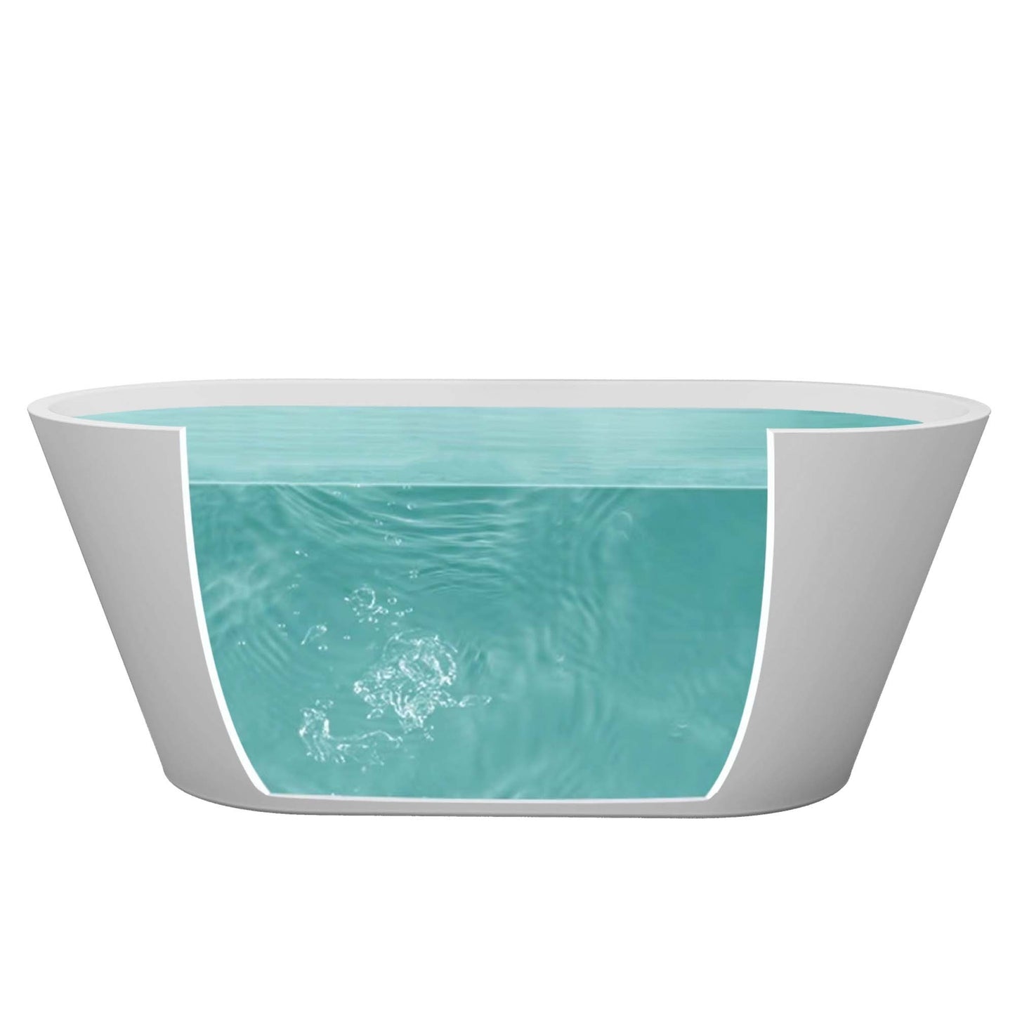 Elo 67" Acrylic Freestanding Soaking Bathtub - Gloss White